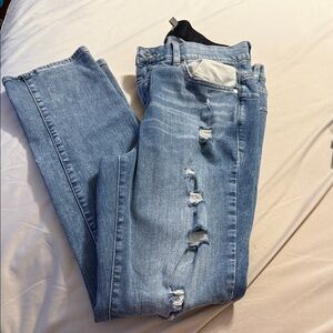 Torrid Light Blue Distressed Straight Leg Jeans